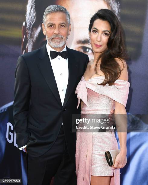 George Clooney, Amal Clooney arrives at the American Film Institute's 46th Life Achievement Award Gala Tribute To George Clooney on June 7, 2018 in...