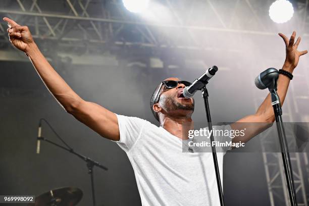 Troy Andrews of Trombone Shorty & Orleans Avenue performs onstage at This Tent during day 2 of the 2018 Bonnaroo Arts And Music Festival on June 8,...