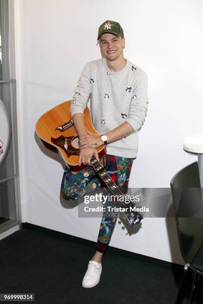 Mikolas Josef at Radio Hamburg on June 8, 2018 in Hamburg, Germany.