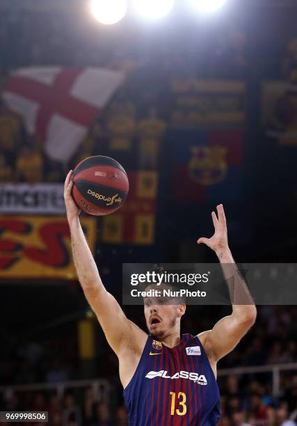 Thomas Heurtel during the match between FC Barcelona and Baskonia corresponding to the semifinals of the Liga Endesa, on 08th June in Barcelona,...