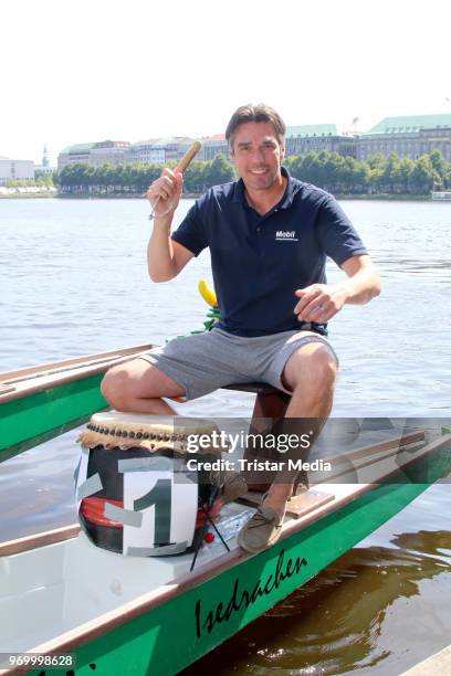 Former German tennis champion Michael Stich during the '14. Drachenboot Cup' charity event on June 8, 2018 in Hamburg, Germany.