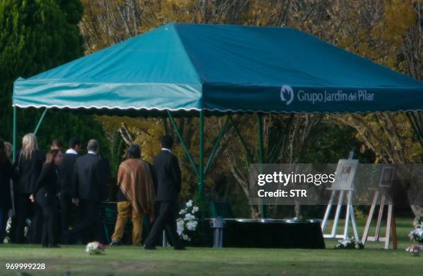 The Dutch royal family along with friends and relatives attend the burial ceremony of Queen Maxima's sister Ines Zorreguieta, at the Memorial park in...