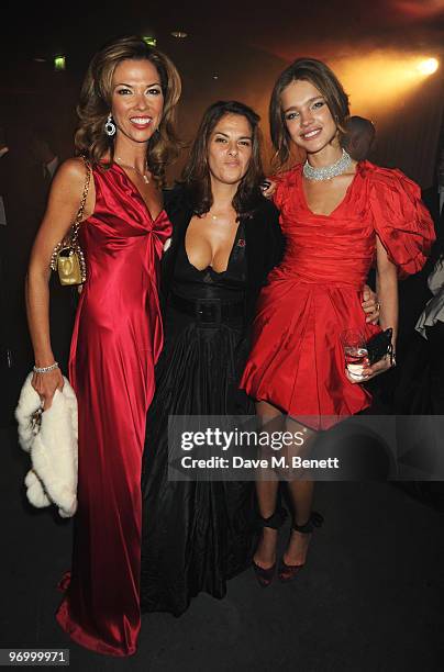 Heather Kerzner, Tracey Emin and Natalia Vodianova attend the Love Ball London, at the Roundhouse on February 23, 2010 in London, England.