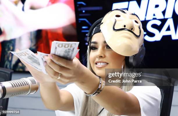 Becky G visits I Heart Latino Studio Enrique Santos Show at I Heart Latino Studios on June 8, 2018 in Miramar, Florida.