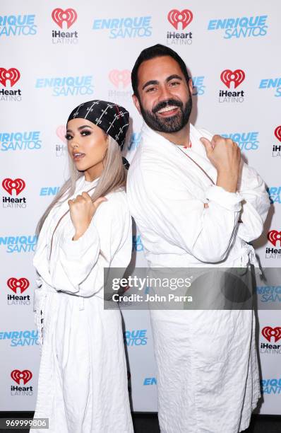 Becky G and Enrique Santos are seen at I Heart Latino Studio Enrique Santos Show at I Heart Latino Studios on June 8, 2018 in Miramar, Florida.