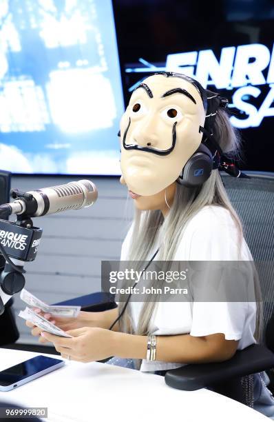 Becky G visits I Heart Latino Studio Enrique Santos Show at I Heart Latino Studios on June 8, 2018 in Miramar, Florida.