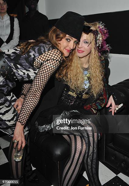 Courtney Love attends Alice in Wonderland themed launch of 'Alice by Temperley' collection during London Fashion Week Autumn/Winter 2010 at...