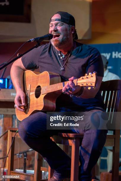 Lee Brice on SiriusXM's The Music Row Happy Hour Live On The Highway From Margaritaville in Nashville - Day 2 on June 8, 2018 in Nashville, Tennessee.