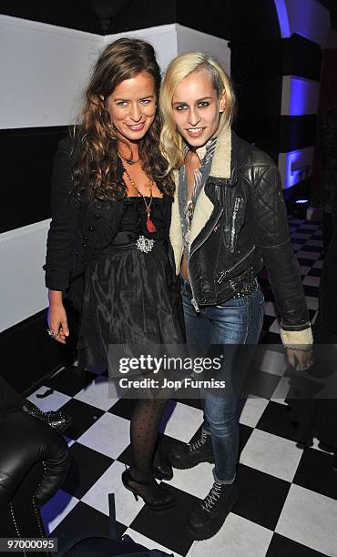 Jade Jagger and Alice Dellal attend Alice in Wonderland themed launch of 'Alice by Temperley' collection during London Fashion Week Autumn/Winter...