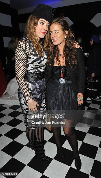 Alice Temperley and Jade Jagger attend Alice in Wonderland themed launch of 'Alice by Temperley' collection during London Fashion Week Autumn/Winter...