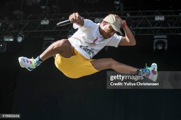 Pharrell Williams of N.E.R.D performs onstage at the Northside Festival on June 8, 2018 in Aarhus, Denmark.