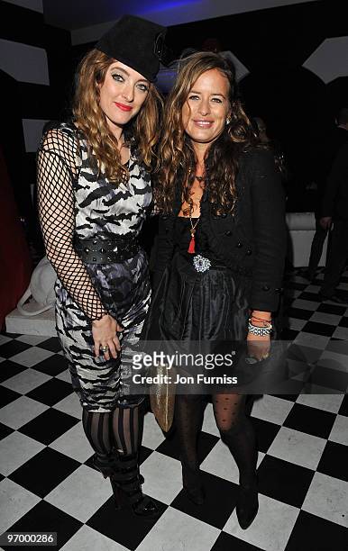 Alice Temperley and Jade Jagger attends Alice in Wonderland themed launch of 'Alice by Temperley' collection during London Fashion Week Autumn/Winter...