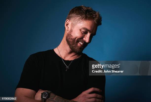 Musical artist Brett Young poses in the portrait studio at the 2018 CMA Music Festival at Nissan Stadium on June 8, 2018 in Nashville, Tennessee.