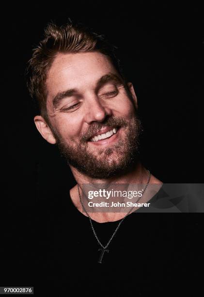 Musical artist Brett Young poses in the portrait studio at the 2018 CMA Music Festival at Nissan Stadium on June 8, 2018 in Nashville, Tennessee.