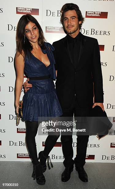 Julia Restoin-Roitfeld and Robert Konjic arrive at the Love Ball London, at the Roundhouse on February 23, 2010 in London, England.