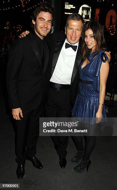 Robert Konjic, Mario Testino and Julia Restoin-Roitfeld attend the Love Ball London, at the Roundhouse on February 23, 2010 in London, England.