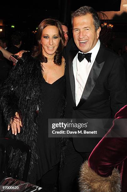 Donna Karan and Mario Testino attend the Love Ball London, at the Roundhouse on February 23, 2010 in London, England.