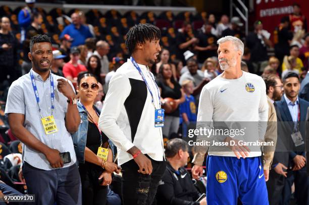 Rondae Hollis-Jefferson of the Brooklyn Nets attends Game Four of the 2018 NBA Finals between the Cleveland Cavaliers and Golden State Warriors on...