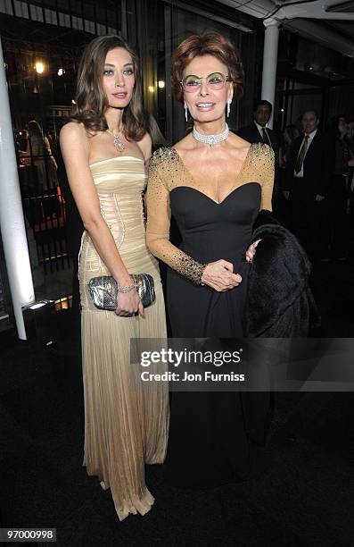 Sophia Loren attends the cocktail reception for the launch of the 2010 Pirelli Calendar at Old Billingsgate Market on November 19, 2009 in London,...