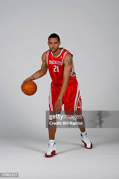 Jared Jeffries of the Houston Rockets during a photo shoot at the Toyota Center on February 23, 2010 in Houston, Texas. NOTE TO USER: User expressly...