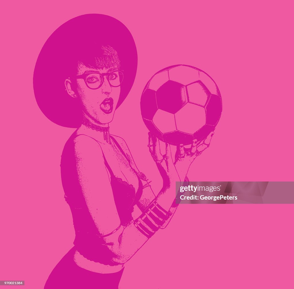 Beautiful Soccer Fan Holding Soccer Ball High Res Vector Graphic beautiful-soccer-fan-holding-soccer-ball-high-res-vector-graphic