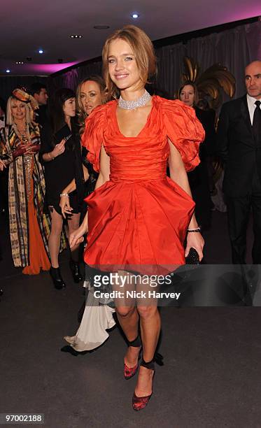 Natalia Vodianova attends the Love Ball London hosted by Natalia Vodianova and Harper's Bazaar as part of London Fashion Week Autumn/Winter 2010 in...