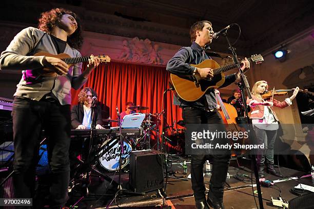 Singer-songwriter Alan Pownall performs on stage at Bush Hall on February 23, 2010 in London, England.