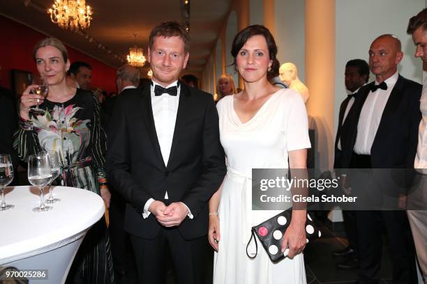 Prime Minister of Saxony Michael Kretschmer and his partner Annett Hofmann during the Lambertz reception before the European Culture Awards TAURUS...