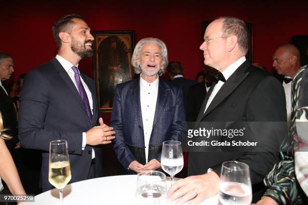 Daniel Funke, Hermann Buehlbecker, CEO Lambertz and HRH Prince Albert II. Of Monaco during the Lambertz reception before the European Culture Awards...