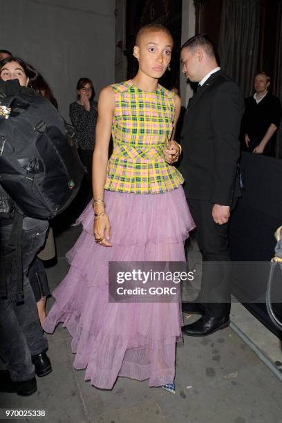 Adwoa Aboah attending Burberry Party LFWM on June 8, 2018 in London, England.