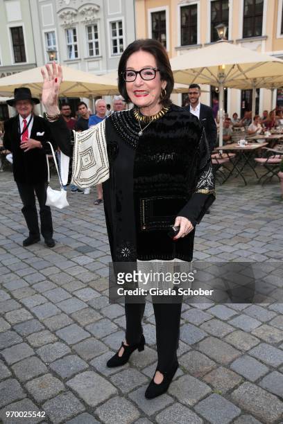 Singer Nana Mouskouri during the European Culture Awards TAURUS 2018 at Dresden Frauenkirche on June 8, 2018 in Dresden, Germany.
