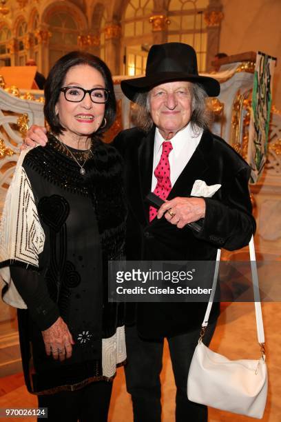 Nana Mouskouri and her husband Andre Chapelle during the European Culture Awards TAURUS 2018 at Dresden Frauenkirche on June 8, 2018 in Dresden,...