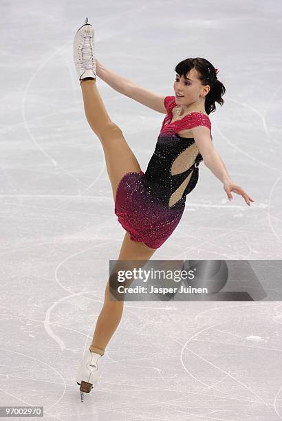 Sarah Hecken of Germany competes in the Ladies Short Program Figure Skating on day 12 of the 2010 Vancouver Winter Olympics at Pacific Coliseum on...