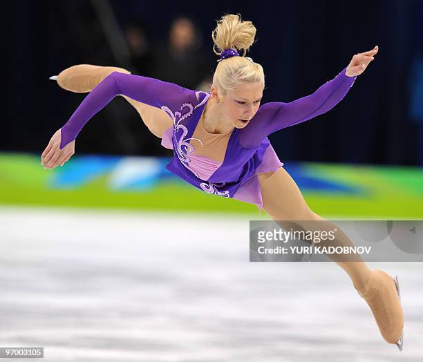 Russia's Ksenia Makarova performs in the Ladies' Figure Skating Short Program in Vancouver, during the 2010 Winter Olympics on February 23, 2010. AFP...