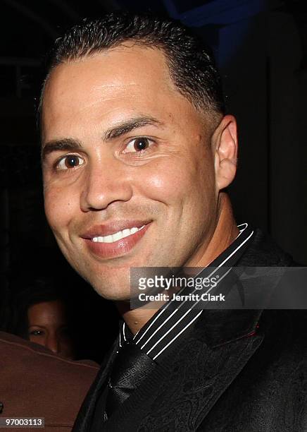 New York Mets Centerfielder Carlos Beltran attends Timbaland's "Shock Value II" album release party at Hudson Terrace on December 8, 2009 in New York...