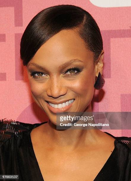Tyra Banks attends The CW: It's A Reality at Simyone Lounge on February 23, 2010 in New York City.