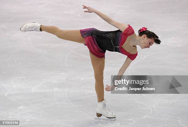 Sarah Hecken of Germany competes in the Ladies Short Program Figure Skating on day 12 of the 2010 Vancouver Winter Olympics at Pacific Coliseum on...