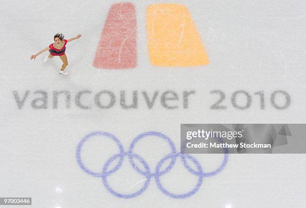 Sarah Hecken of Germany competes in the Ladies Short Program Figure Skating on day 12 of the 2010 Vancouver Winter Olympics at Pacific Coliseum on...