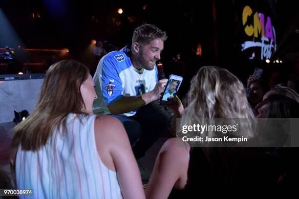 Brett Young performs onstage during the 2018 CMA Music festival at Nissan Stadium on June 8, 2018 in Nashville, Tennessee.