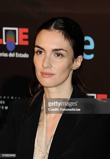 Actress Paz Vega attends "2010 Goya Cinema Awards" press conference, at the Academia de Cine on January 9, 2010 in Madrid, Spain.