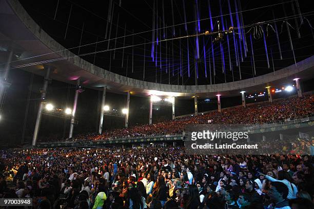 View of Chilean audience during the 51st Vina Del Mar International Song Festival on February 23, 2009 in Vina Del Mar, Chile.
