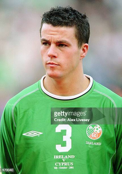Portrait of Ian Harte of Republic of Ireland before the FIFA World Cup 2002 Group Two Qualifying match against Cyprus played at Lansdowne Road, in...