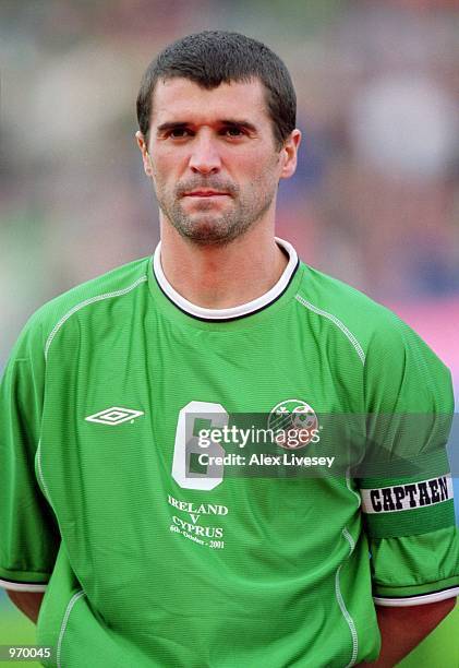 Portrait of Roy Keane of Republic of Ireland before the FIFA World Cup 2002 Group Two Qualifying match against Cyprus played at Lansdowne Road, in...