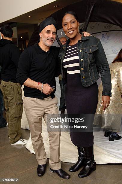 Designer Jas M.B. And Soul II Soul singer Rose Windross attend preview of Jas M.B. Installation at Saatchi & Saatchi at on January 12, 2010 in...