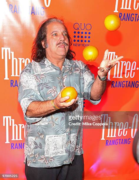 Pornographic actor Ron Jeremy attends Three-O Vodka's Rangtang launch party at Quo Nightclub on February 23, 2010 in New York City.