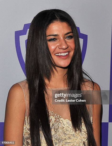 Actress Jessica Szohr attends the InStyle and Warner Bros. 67th Annual Golden Globes post party held at the Oasis Courtyard at The Beverly Hilton...