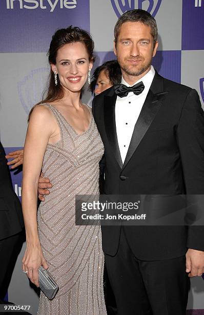 Actress Jennifer Garner and actor Gerard Butler arrive at the Warner Brothers/InStyle Golden Globes After Party at The Beverly Hilton Hotel on...