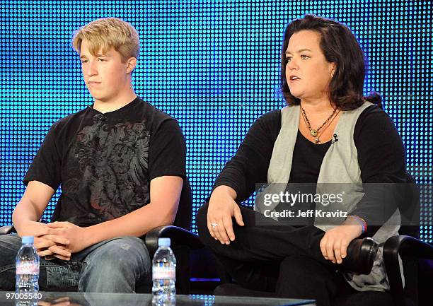 Parker O'Donnell and actress Rosie O'Donnell of "A Family Is A Family" speak during the HBO portion of the 2010 Television Critics Association Press...