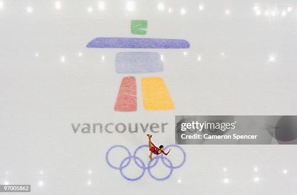 Mao Asada of Japan competes in the Ladies Short Program Figure Skating on day 12 of the 2010 Vancouver Winter Olympics at Pacific Coliseum on...