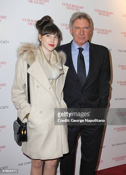 Georgia Ford and actor Harrison Ford attend the Cinema Society andJohn & Aileen Crowley screening of "Extraordinary Measures" at the School of Visual...